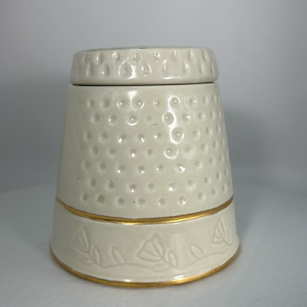 VTG House of Webster Ceramic Sewing Thimble Jar